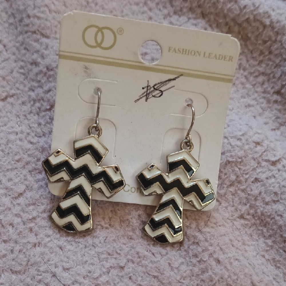 Chevron Cross Earrings